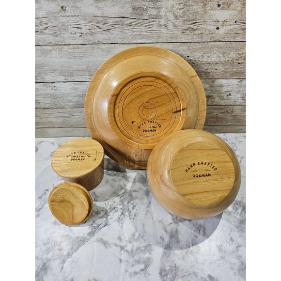 Gorgeous Handcrafted By Dorman Wooden Bowl, Dish, Trinket Box Wooden SET - Picture 1 of 16